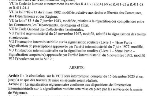 arrete circulation interrompue