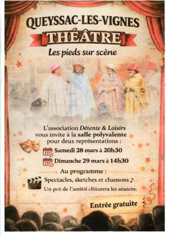 théâtre à Queyssac les Vignes - les 28 et 29 mars 